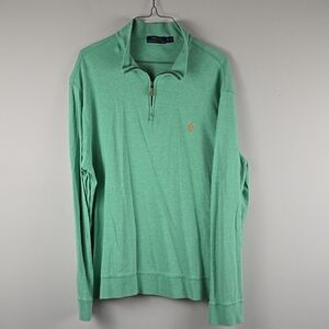 Polo by Ralph Lauren Men's 1/4 zip Green Pullover Shirt